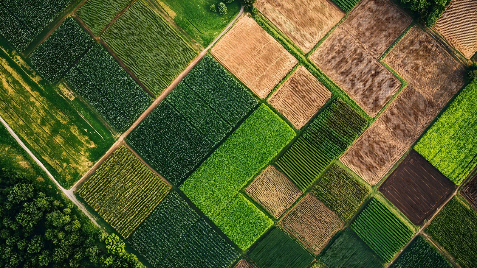 Mosaico de talhões visto de cima